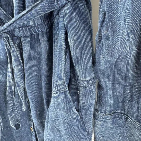 NWT Anthropologie Pilcro V-Neck Wrap Midi Denim cotton Dress Szxs western - Picture 9 of 16